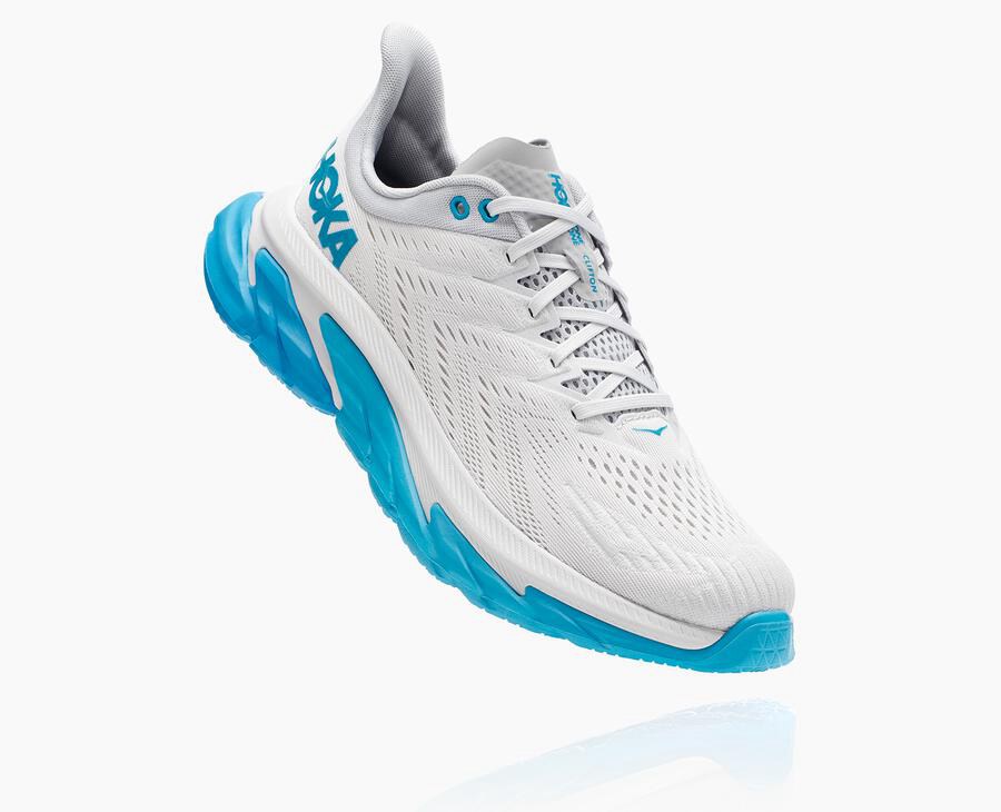 Hoka Australia One One Clifton Edge - Mens Running Shoes White/Blue - DHIZX-8765